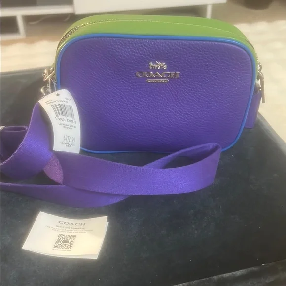 Coach | Bags | Coach Vibrant Purple And Green Crossbody Bag 